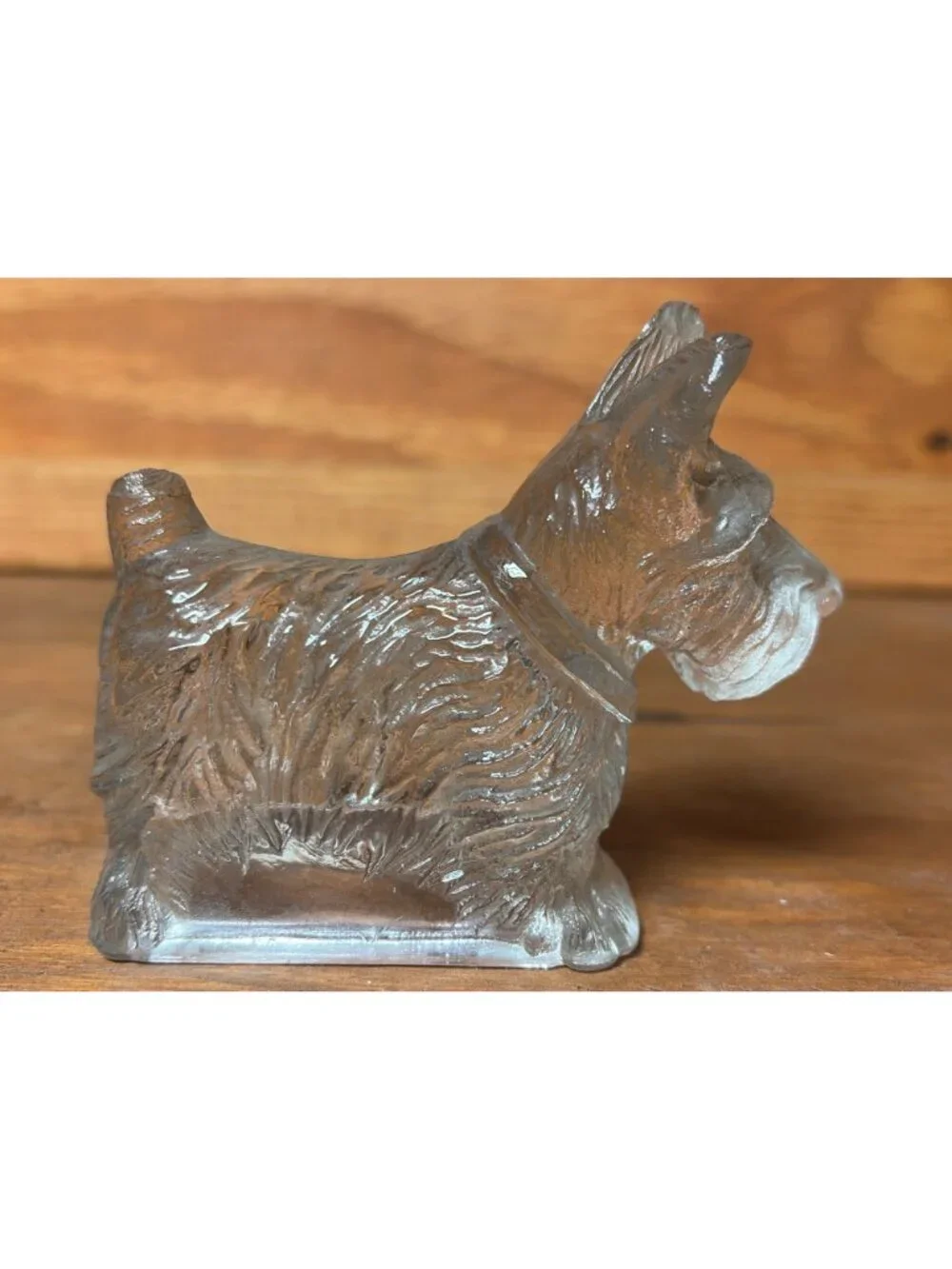 Vintage Clear Glass Scottie Dog Candy Container Figurine Scottish Terrier 1930s